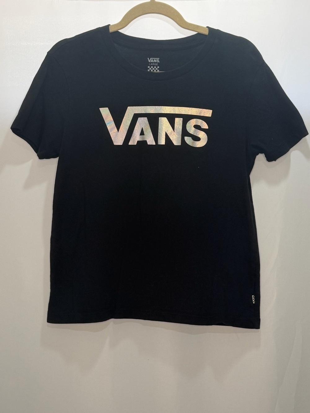 Vans Classic Holographic Logo Short Sleeve T-Shirt Size Large